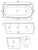 Natalia 1700 Right Back-to-Corner Freestanding Bath with Integrated Overflow White [306341]