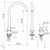 Liano II Hob Basin or Sink Mixer Set 200mm Brushed Bronze Lead Free [310622]