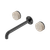Serenity Wall Basin Set 220mm Spout with Rome Travertine Handle Gunmetal [308598]