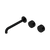 Serenity Wall Basin Set 220mm Offset Spout with Metal Handle Matte Black [308722]