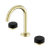 Serenity Basin Set Arc Spout with Marquina Black Handle Brushed Gold [308794]