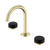Serenity Basin Set Arc Spout with Marquina Black Handle Brushed Gold [308794]