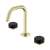 Serenity Basin Set Edge Spout with Marquina Black Handle Brushed Gold [308769]