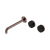 Serenity Wall Basin Set 220mm Offset Spout with Marquina Black Handle Brushed Bronze [308613]