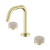 Serenity Basin Set Edge Spout with Rome Travertine Handle Brushed Gold [309216]