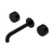 Serenity Wall Basin Set 160mm Spout with Metal Handle Matte Black [309239]