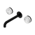 Serenity Wall Basin Set 185mm Spout with Arabescato Corchia Handle Matte Black [309273]