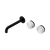 Serenity Wall Basin Set 185mm Offset Spout with Arabescato Corchia Handle Matte Black [309187]
