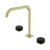 Serenity Bath or Kitchen Set Edge Spout with Marquina Black Handle Brushed Gold [309072]