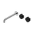 Serenity Wall Basin Set 220mm Offset Spout with Marquina Black Handle Chrome [308903]
