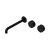 Serenity Wall Basin Set 220mm Offset Spout with Marquina Black Handle Matte Black [308867]