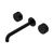 Serenity Wall Basin Set 220mm Spout with Marquina Black Handle Matte Black [309314]