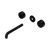 Serenity Wall Basin Set 185mm Spout with Metal Handle Trim Kit Only Matte Black [311103]