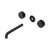 Serenity Wall Basin Set 185mm Spout with Marquina Black Handle Trim Kit Only Matte Black [311294]