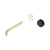 Serenity Progressive Wall Basin Mixer 185mm Spout with Marquina Black Handle Trim Kit Only Brushed Gold [311162]