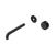 Serenity Progressive Wall Basin Mixer 185mm Spout with Marquina Black Handle Trim Kit Only Matte Black [311259]