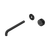 Serenity Progressive Wall Basin Mixer 220mm Spout with Marquina Black Handle Trim Kit Only Matte Black [311314]