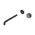 Serenity Progressive Wall Basin Mixer 220mm Spout with Verde Alpi Handle Trim Kit Only Matte Black [311489]