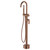 Empire Slim Floor Mounted Bath Mixer with Hand Shower Brushed Copper [313467]