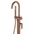 Empire Slim Floor Mounted Bath Mixer with Hand Shower Brushed Copper [313467]