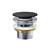 Pull Out Pop Up Bath Waste 40mm Black Cast Stone with Overflow 55mm Thread Length [313504]