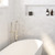 Kaya Up Wall Bath or Shower Mixer Small Round Plate Brushed Nickel Lead Free [312507]