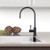 Designer High Loop Faucet Goosenck Quarter Turn with LED Reminder Light Matte Black Lead Free [313833]