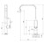 Teel Squareline Sink Mixer with 200mm Spout 5Star Brushed Nickel Lead Free [313884]