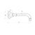 Alpha Basin or Bath Wall Spout 200mm Brushed Nickel LF [305070]