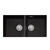 Santorini Double Bowl Undermount Sink Black with Overflow [303034]