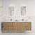 Voulari Framed Wall-Hung 1800mm Double Harvest Oak Cabinet 1800x468x585mm with Cato Flat Stone Top [320209]
