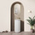 Civaro Floor-Standing 420mm Matte White Pillar Cabinet with Sintera Circle Stone Top with No Tap Hole [320220]