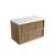 Venetta Fluted Framed Wall-Hung 900mm Harvest Oak Cabinet 900x468x585mm with Pure Flat Stone Top [320240]