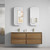 Venetta Framed Wall-Hung 1500mm Harvest Oak Cabinet 1500x468x585mm with Snow Flat Stone Top [320236]