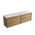 Venetta Framed Wall-Hung 1800mm Double Harvest Oak Cabinet 1800x468x585mm with Alpine Flat Stone Top [320357]