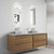 Venetta Framed Wall-Hung 1800mm Double Harvest Oak Cabinet 1800x468x585mm with Alpine Flat Stone Top [320357]