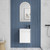 Mini Ravia Fluted Wall-Hung 450mm Matte White Cabinet 440x292x847mm with Sintera Square Stone Top with No Tap Hole [320368]