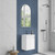 Mini Ravia Fluted Wall-Hung 450mm Matte White Cabinet 440x292x847mm with Sintera Square Stone Top with No Tap Hole [320368]