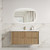Voulari Framed Wall-Hung 1200mm Harvest Oak Cabinet 1200x468x585mm with Cato Flat Stone Top [320376]