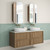 Venetta Fluted Framed Wall-Hung 1500mm Double Harvest Oak Cabinet 1500x468x585mm with Crystal Ceramic Top [320392]