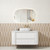 Ramee Fluted Wall-Hung 1200mm Matte White Cabinet 1380x465x565mm with Snow Flat Stone Top [320394]