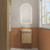 Mini Hartelle Fluted Wall-Hung 470mm Harvest Oak Cabinet 450x480x847mm with Sintera Curved Stone Top with No Tap Hole [320395]