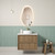 Venetta Fluted Framed Wall-Hung 750mm Harvest Oak Cabinet 750x468x585mm with Alpine Flat Stone Top [320400]