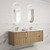Voulari Framed Wall-Hung 1800mm Double Harvest Oak Cabinet 1800x468x585mm with Pure White Stone Top with Undermount Basin [320341]