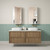 Venetta Fluted Framed Wall-Hung 1500mm Harvest Oak Cabinet 1500x468x585mm with Pure Flat Stone Top [320343]