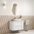 Ramee Fluted Wall-Hung 900mm Matte White Cabinet 900x465x565mm with Palis White Flat Stone Top [320345]