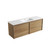 Venetta Framed Wall-Hung 1500mm Single Harvest Oak Cabinet 1500x468x585mm with Crystal Ceramic Top [320332]
