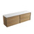 Venetta Framed Wall-Hung 1800mm Double Harvest Oak Cabinet 1800x468x585mm with Palis White Flat Stone Top [320335]