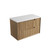 Voulari Framed Wall-Hung 900mm Harvest Oak Cabinet 600x468x585mm with Pure Flat Stone Top [320315]