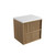 Venetta Fluted Framed Wall-Hung 600mm Harvest Oak Cabinet 600x468x585mm with Snow Flat Stone Top [320324]